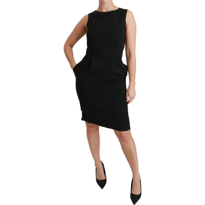 Dolce & Gabbana Black Sheath Stretch Formal Dress