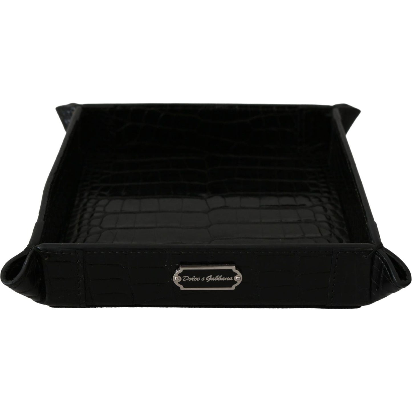 Elegant Black Exotic Skin Entry Tray