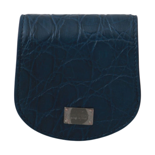 Dolce & Gabbana Blue Leather Holder Pocket Condom Case