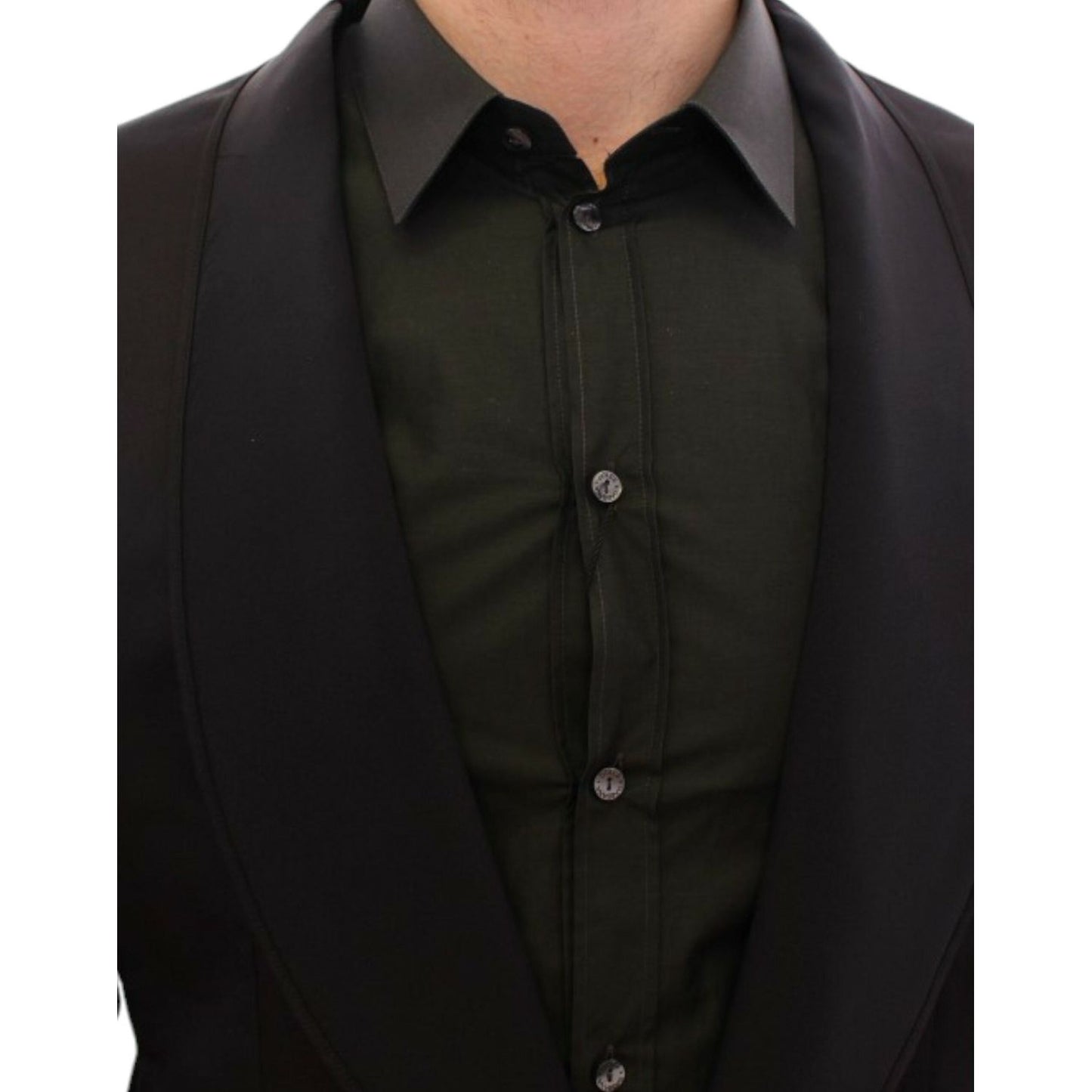 Elegant Black Silk Slim Fit Blazer Dolce & Gabbana