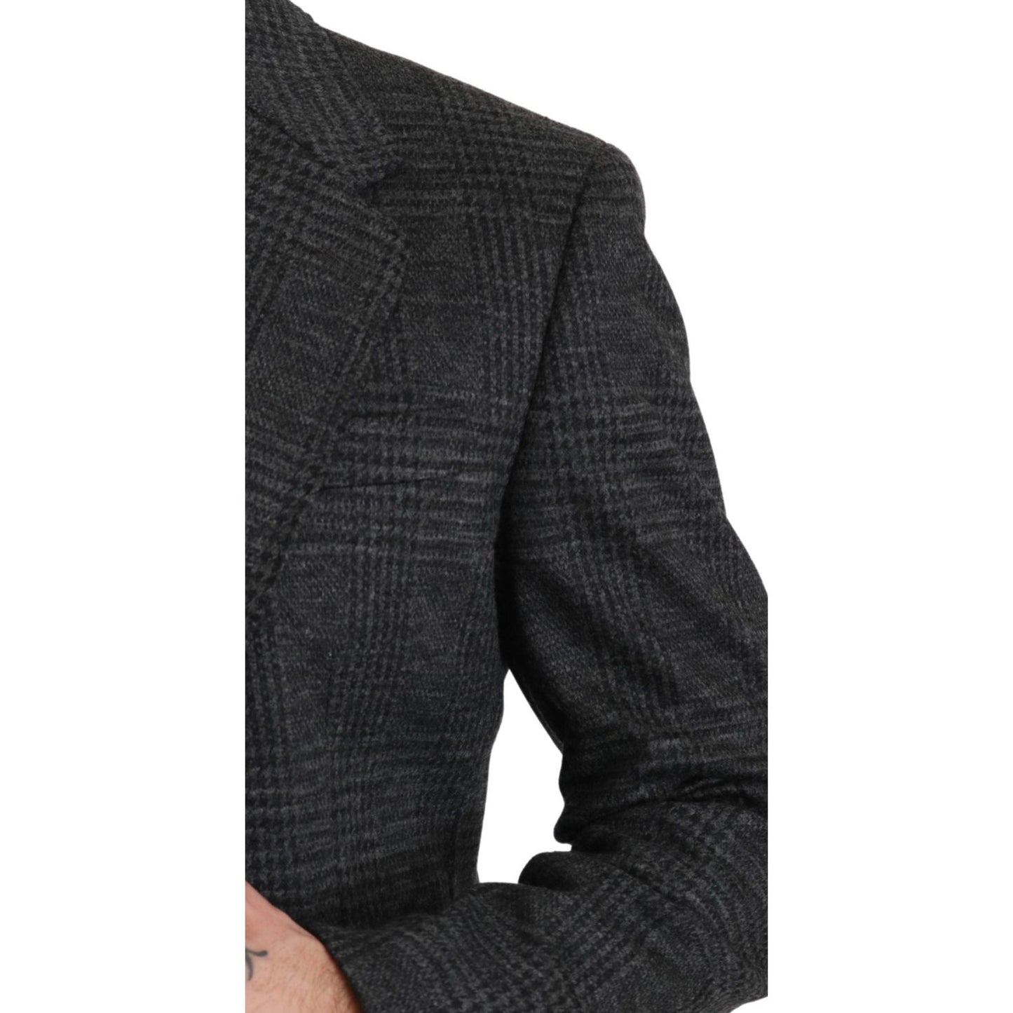 Dolce & Gabbana Elegant Gray Plaid Virgin Wool Blazer Dolce & Gabbana