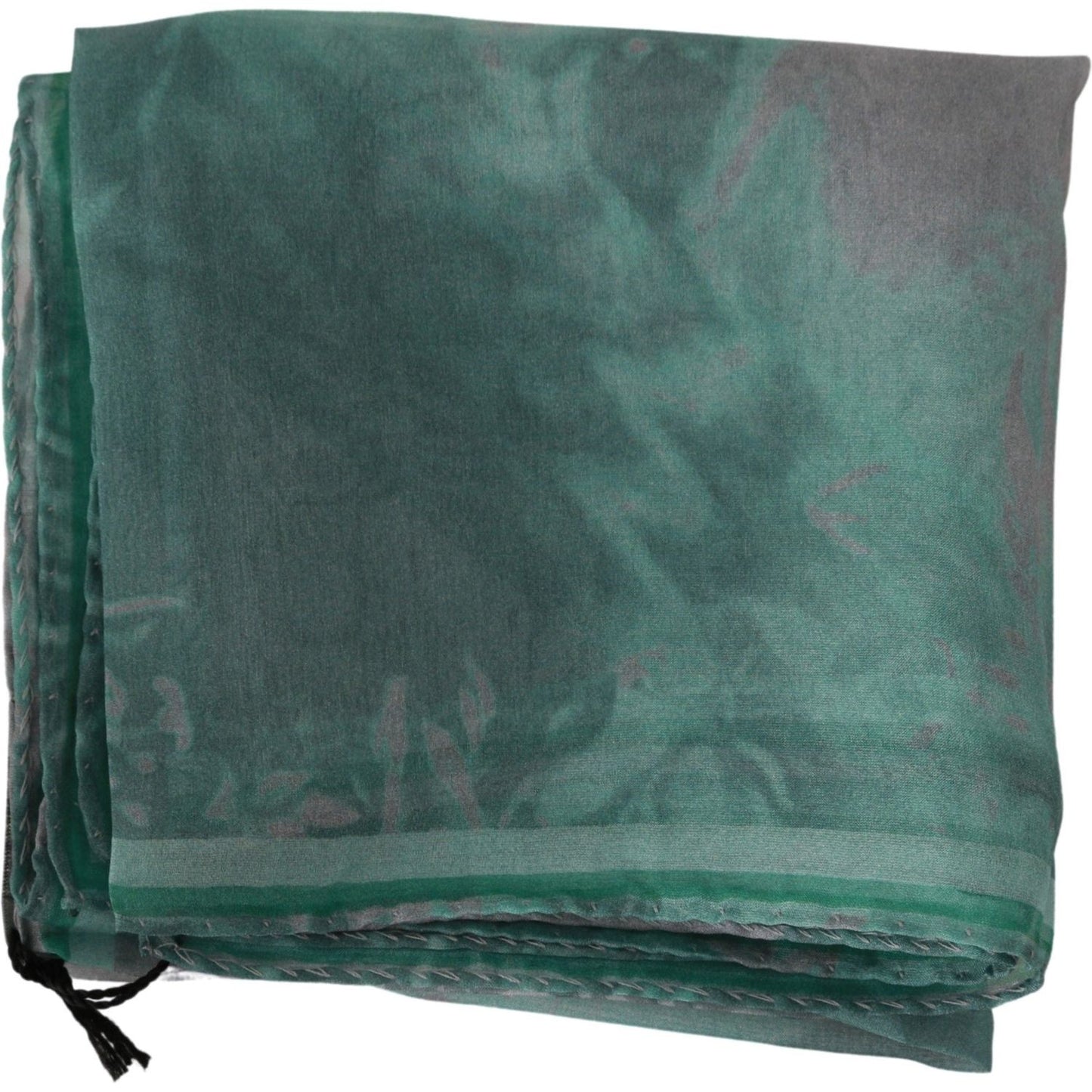 Elegant Silk Green Printed Scarf