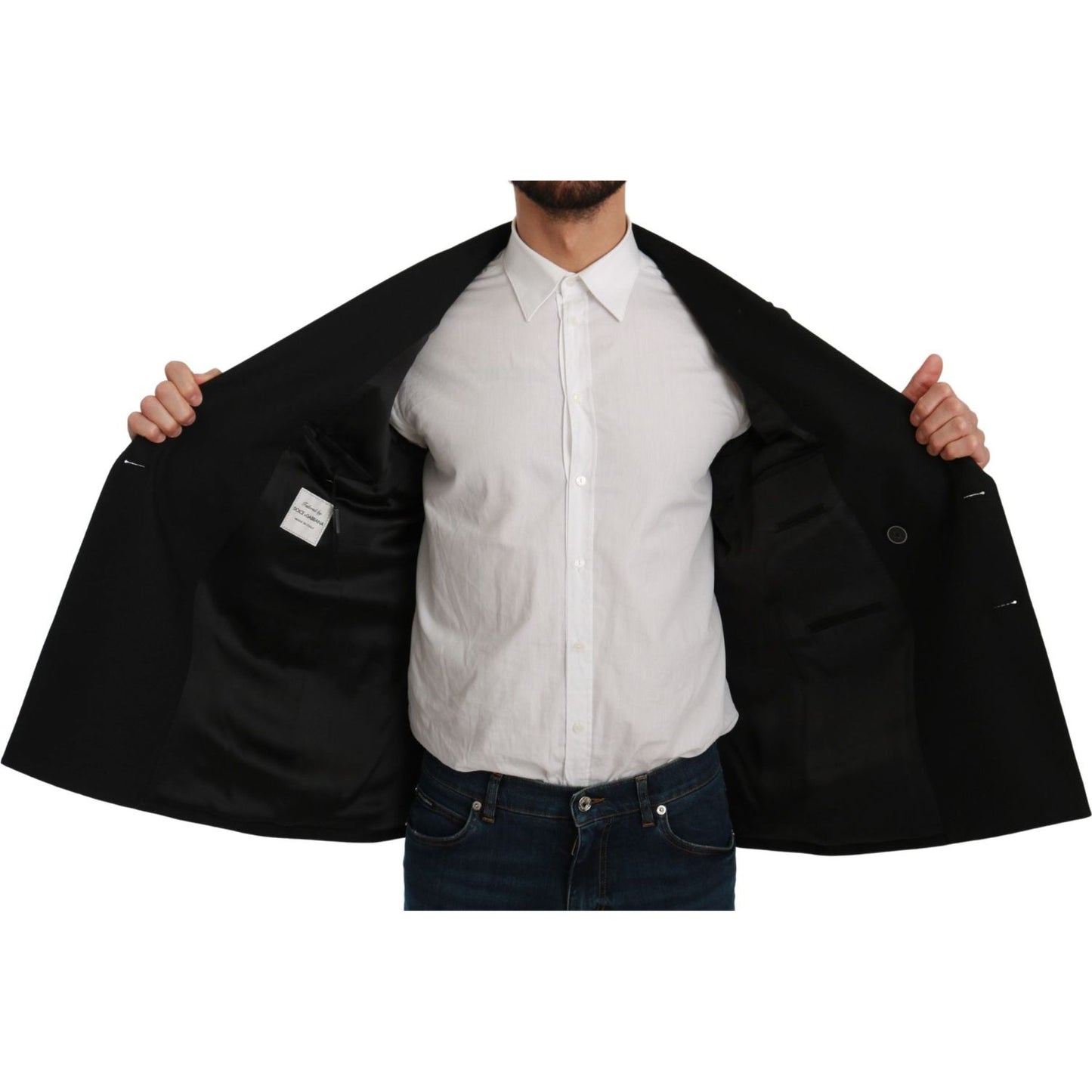 Dolce & Gabbana Elegant Black Slim Fit Formal Blazer Dolce & Gabbana