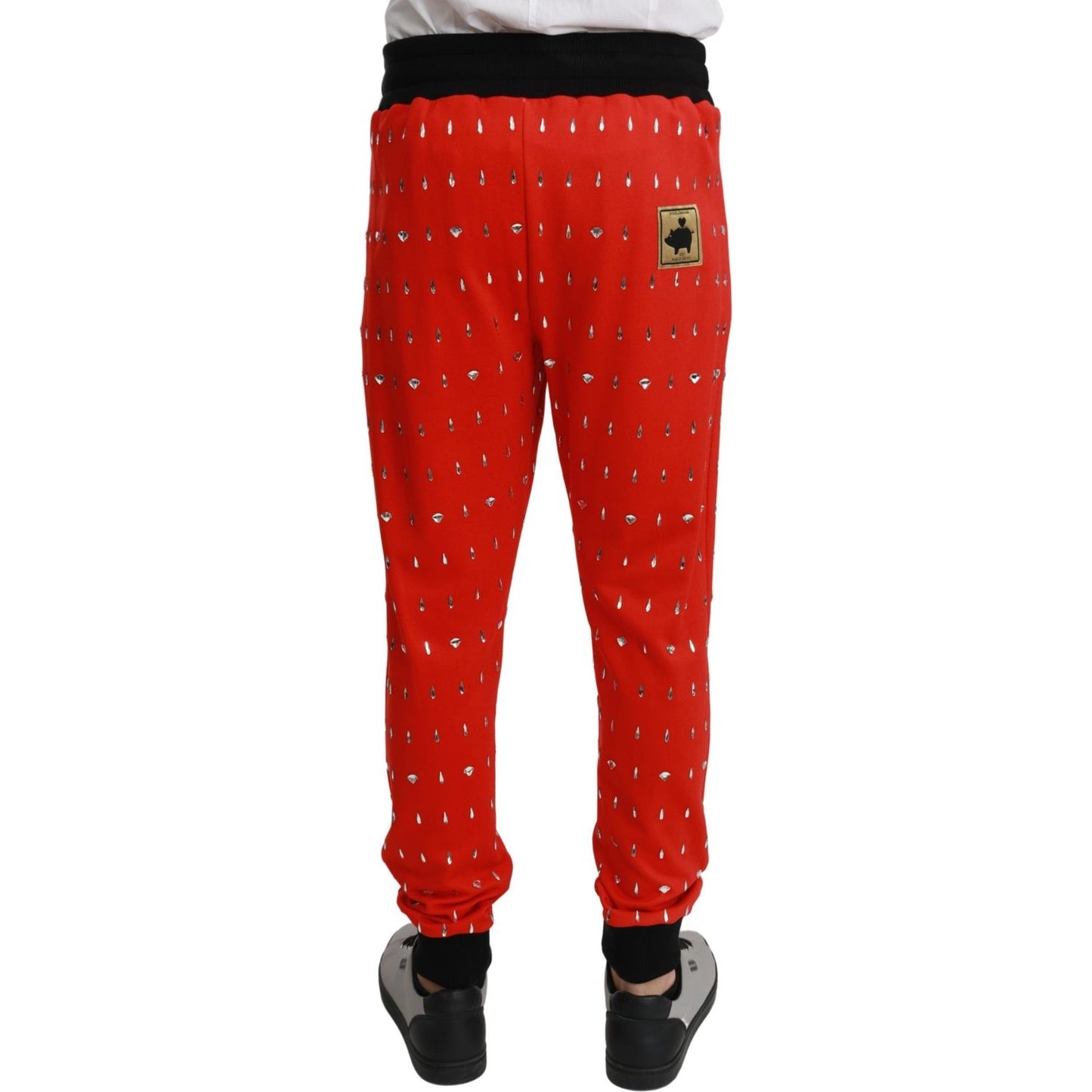 Dolce & Gabbana Chic Red Piggy Bank Print Sweatpants Dolce & Gabbana