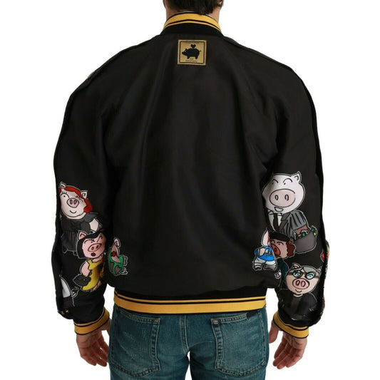 Dolce & Gabbana Multicolor Motive Bomber Style Jacket Coats & Jackets Dolce & Gabbana