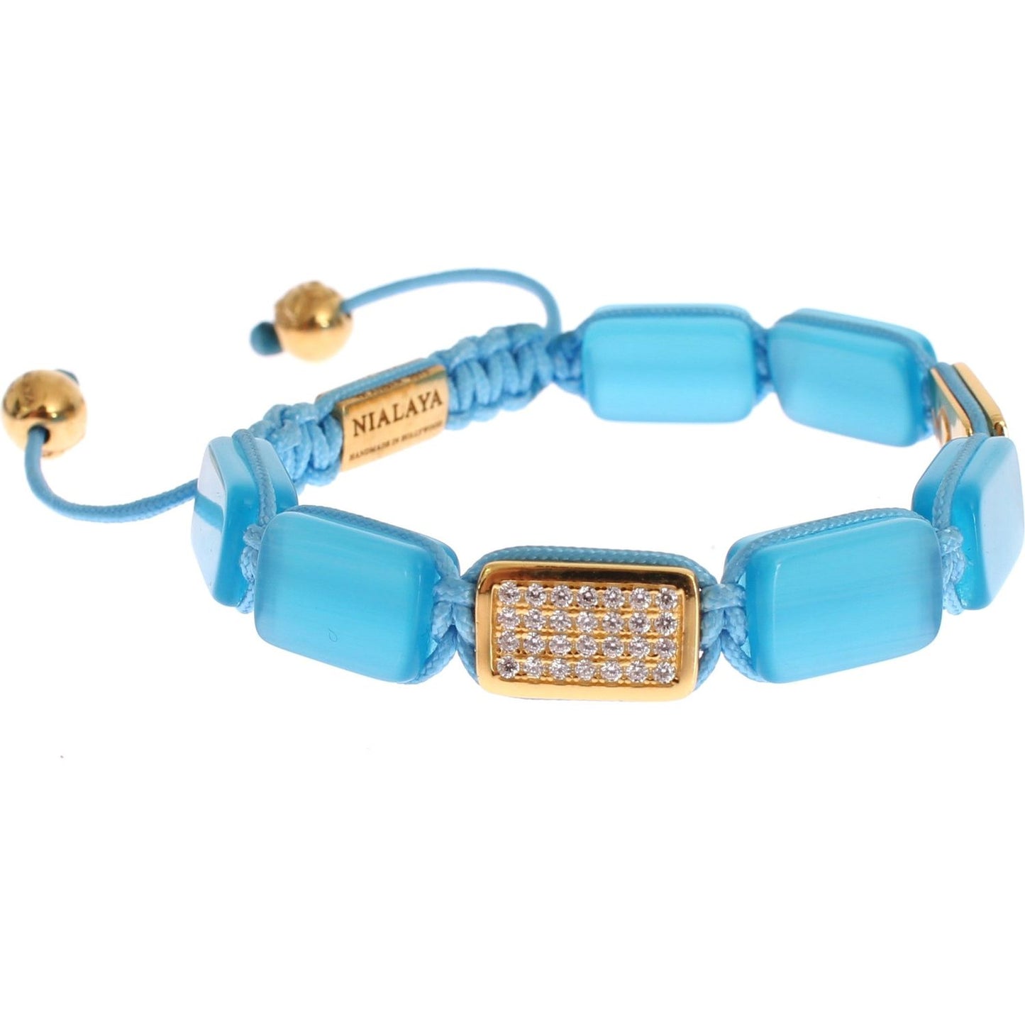 Nialaya Elegant Blue Opal & Diamond-Studded Bracelet Bracelet Nialaya