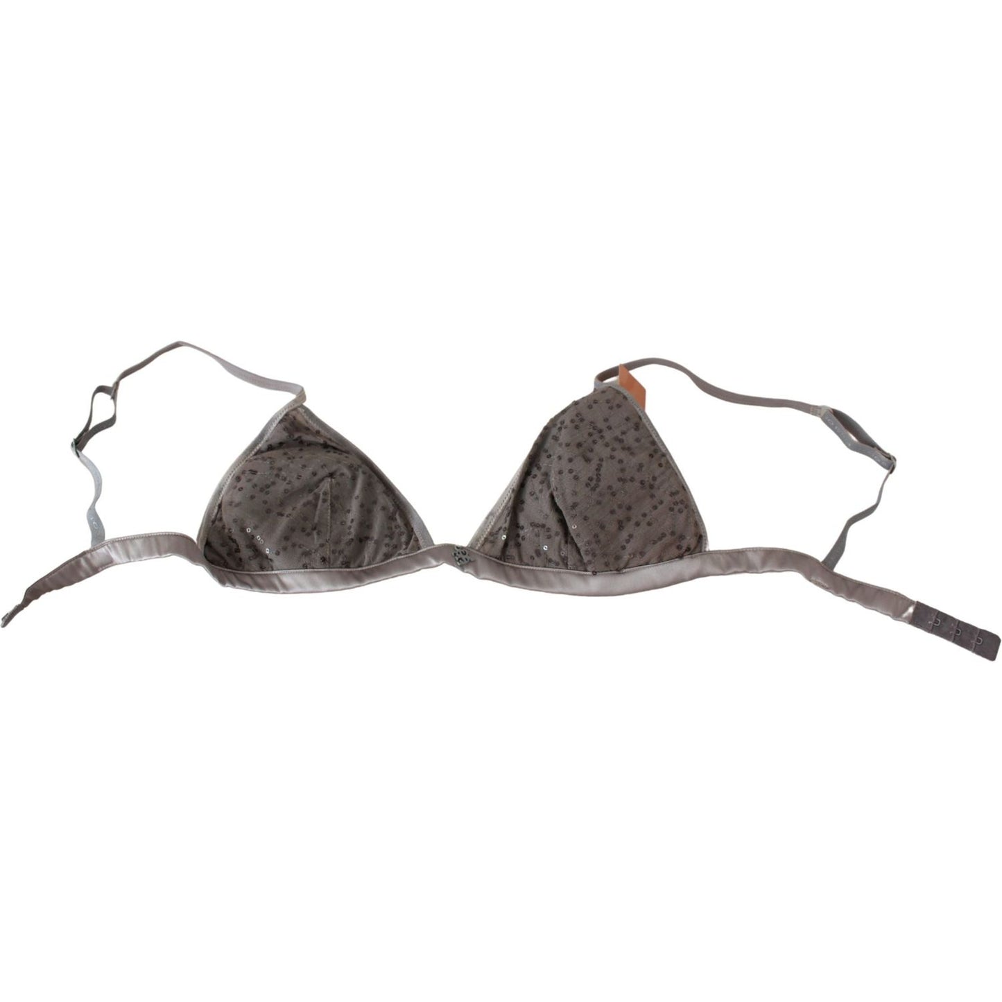 Ermanno Scervino Sequined Gray Triangolo Bra Luxury Underwear Ermanno Scervino