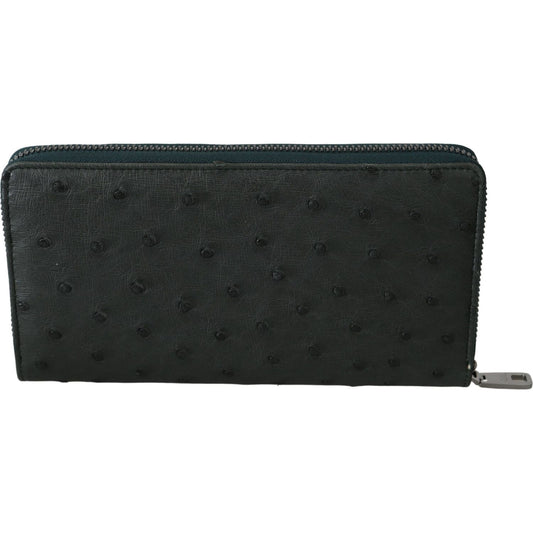 Exquisite Green Ostrich Leather Continental Wallet