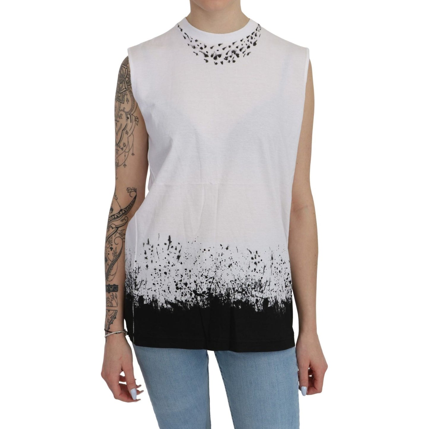 Dsquared² Chic Sleeveless Cotton Crew Neck Top Dsquared²