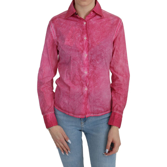 Chic Pink Cotton Polo Blouse by Ermanno Scervino Ermanno Scervino