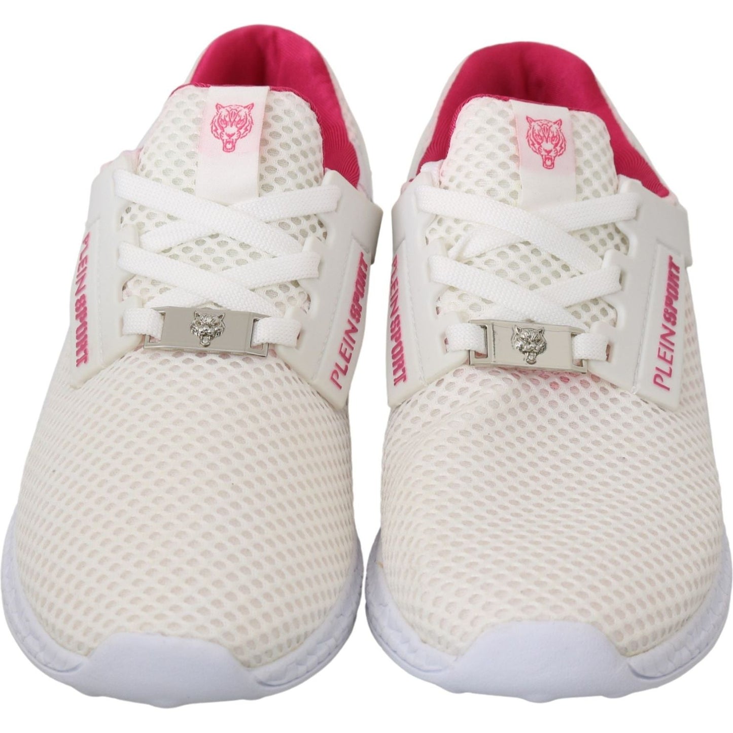 Philipp Plein White Pink Polyester Becky Sneakers Shoes 1728,67345645728,Athletic - Sneakers - Shoes,EU37/US6.5,Material: Polyester,New with tags,Philipp Plein,Shoes,Sneakers - Shoes,Sneakers - Women - Shoes,Sport Shoes (athletic shoes) - Sportswear - Clo