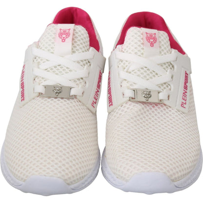 Philipp Plein White Pink Polyester Becky Sneakers Shoes 1728,67345645728,Athletic - Sneakers - Shoes,EU37/US6.5,Material: Polyester,New with tags,Philipp Plein,Shoes,Sneakers - Shoes,Sneakers - Women - Shoes,Sport Shoes (athletic shoes) - Sportswear - Clo