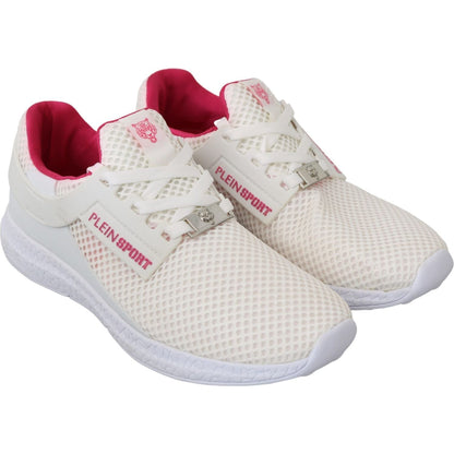 Philipp Plein White Pink Polyester Becky Sneakers Shoes 1728,67345645728,Athletic - Sneakers - Shoes,EU37/US6.5,Material: Polyester,New with tags,Philipp Plein,Shoes,Sneakers - Shoes,Sneakers - Women - Shoes,Sport Shoes (athletic shoes) - Sportswear - Clo