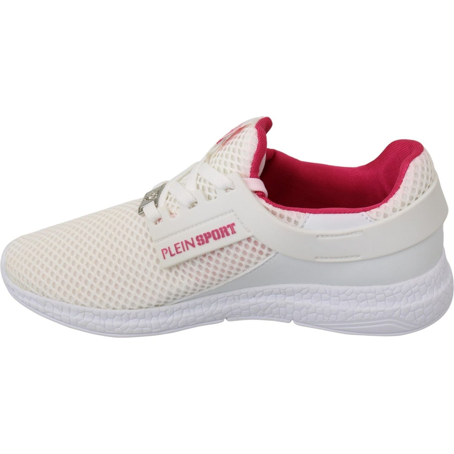 Philipp Plein White Pink Polyester Becky Sneakers Shoes 1728,67345645728,Athletic - Sneakers - Shoes,EU37/US6.5,Material: Polyester,New with tags,Philipp Plein,Shoes,Sneakers - Shoes,Sneakers - Women - Shoes,Sport Shoes (athletic shoes) - Sportswear - Clo