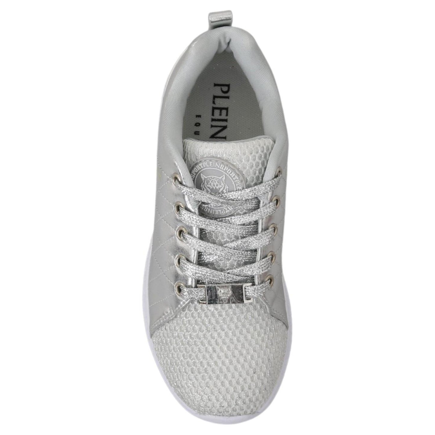 Philipp Plein Gisella Silver Polyester Sneakers Shoes 1728,67345645728,Athletic - Sneakers - Shoes,EU36/US5.5,EU37/US6.5,EU39/US8.5,Material: Polyester,New with tags,Philipp Plein,Shoes,Silver,Sneakers - Shoes,Sneakers - Women - Shoes,Sport Shoes (athleti