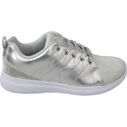 Philipp Plein Gisella Silver Polyester Sneakers Shoes 1728,67345645728,Athletic - Sneakers - Shoes,EU36/US5.5,EU37/US6.5,EU39/US8.5,Material: Polyester,New with tags,Philipp Plein,Shoes,Silver,Sneakers - Shoes,Sneakers - Women - Shoes,Sport Shoes (athleti