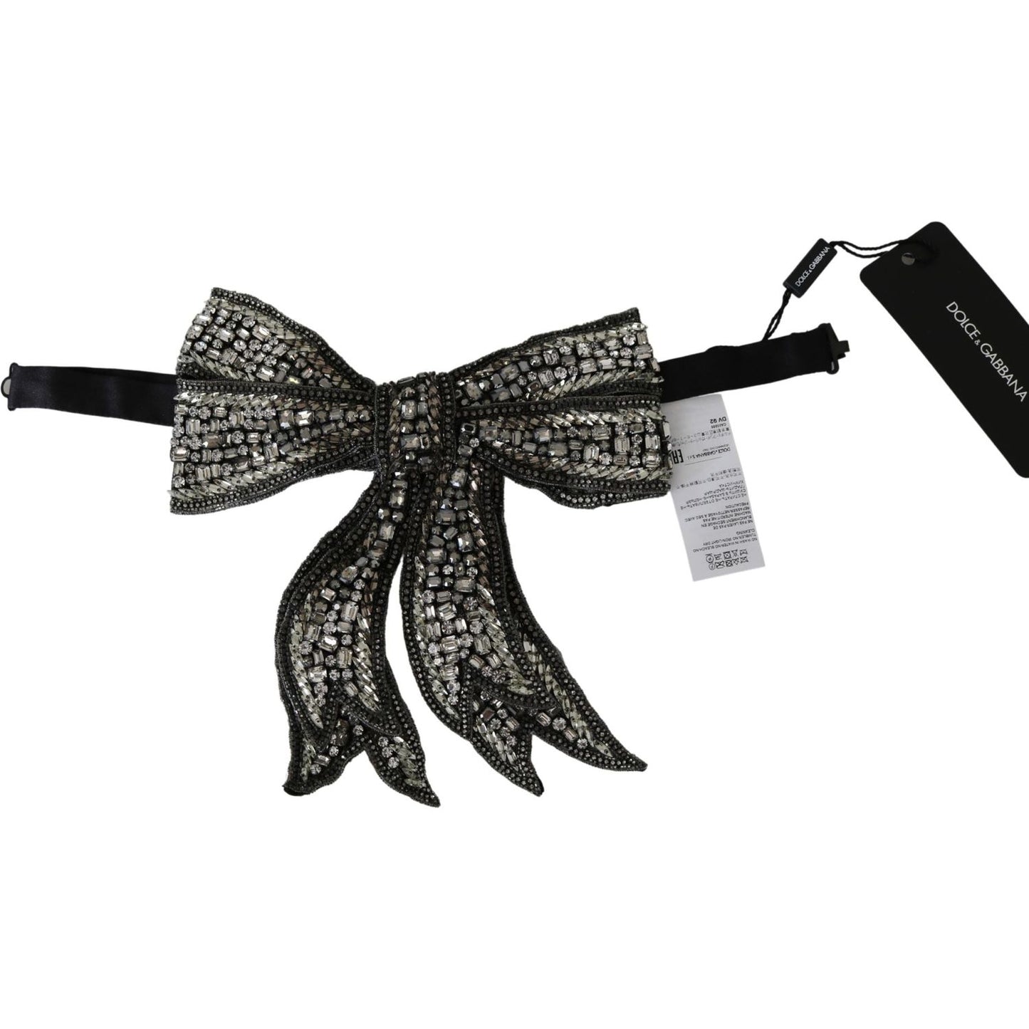 Dolce & Gabbana Elegant Silver Silk Bowtie Necklace Dolce & Gabbana