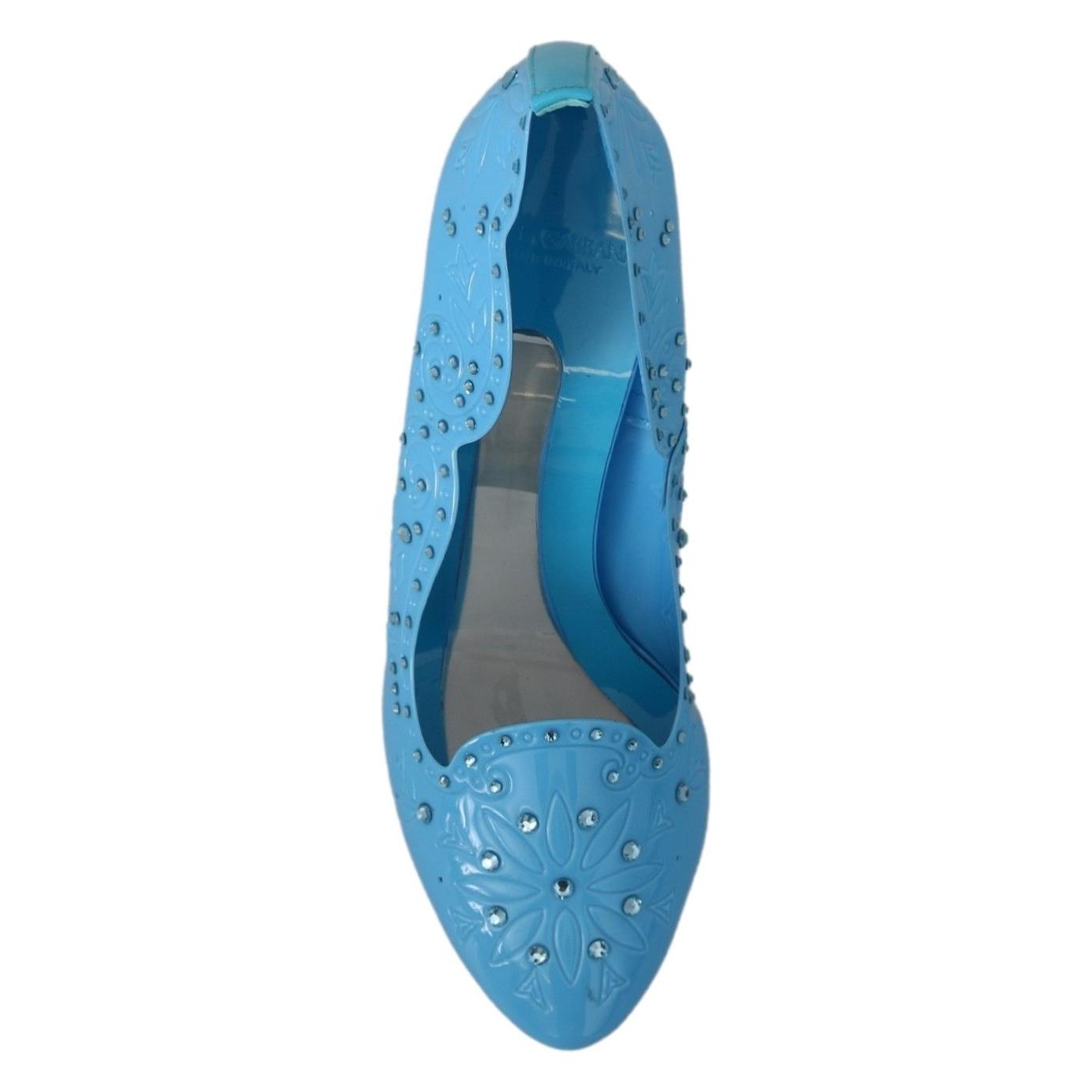 Dolce & Gabbana Crystal Embellished Blue Cinderella Pumps Dolce & Gabbana