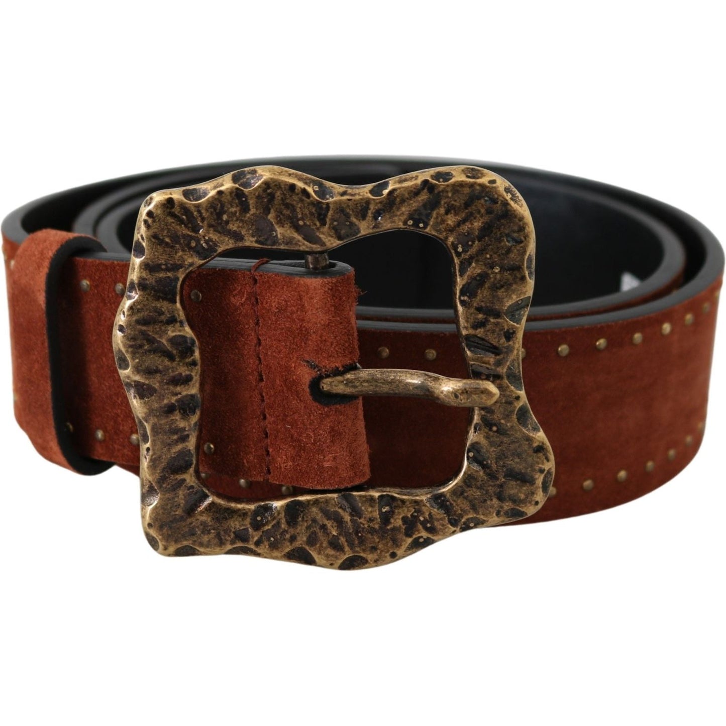 Dolce & Gabbana Elegant Suede Leather Belt with Gold Studs Dolce & Gabbana