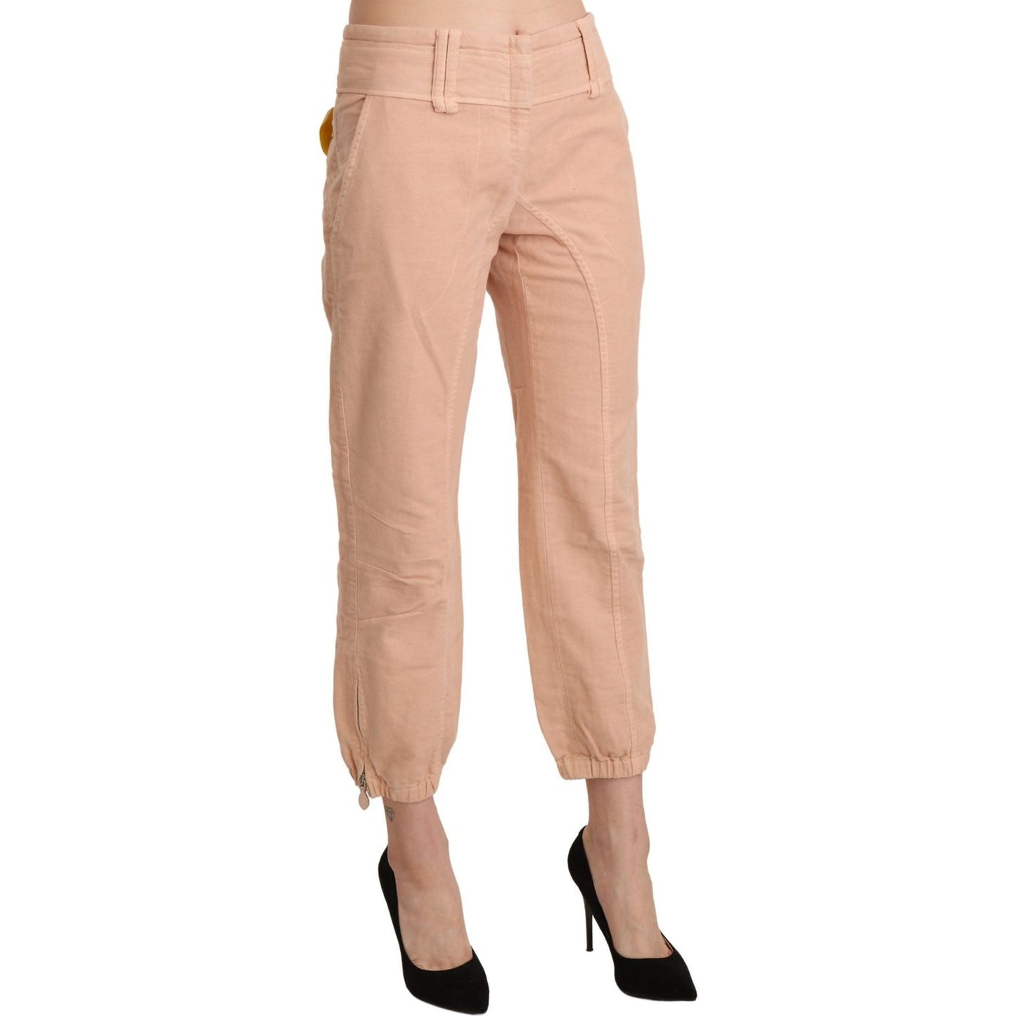 Ermanno Scervino Chic Beige Cropped Cotton Pants Jeans & Pants Ermanno Scervino