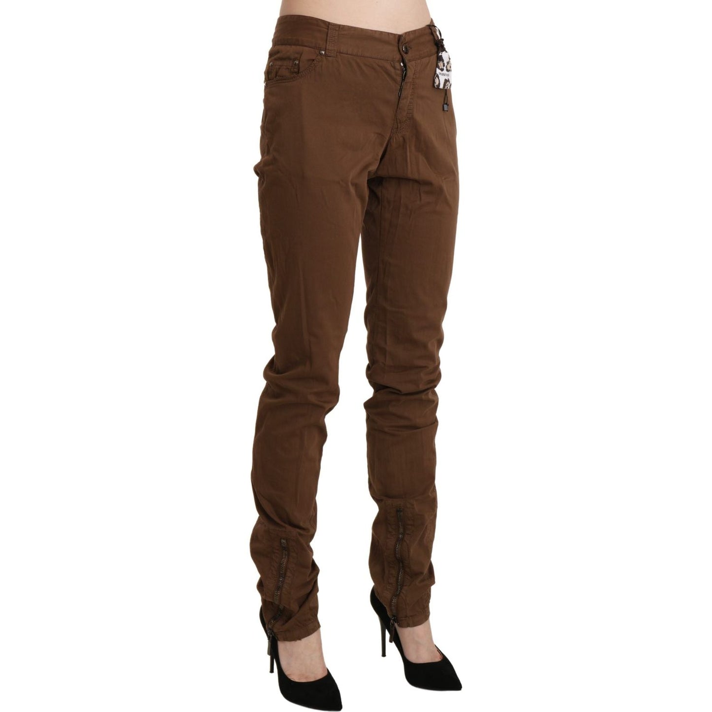 Ermanno Scervino Chic High Waist Skinny Cotton Trousers Ermanno Scervino