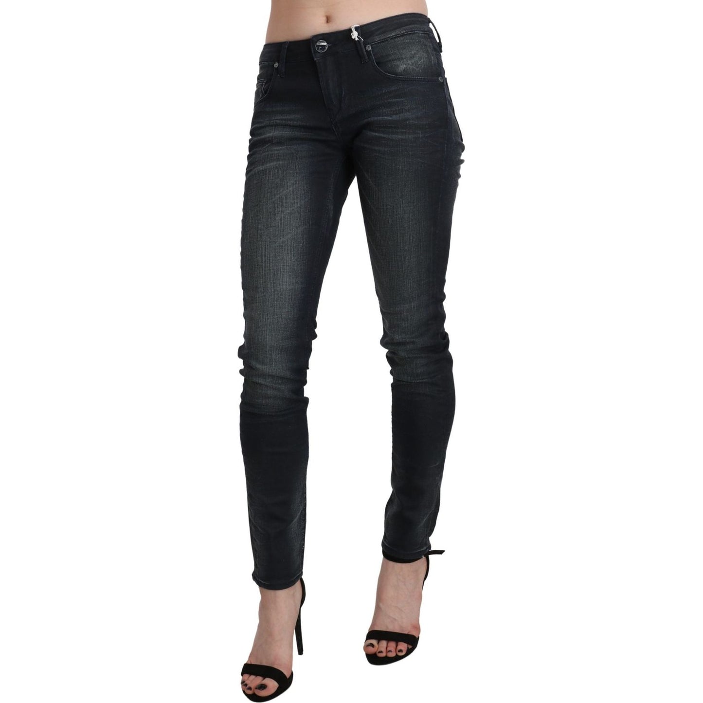 Acht Elegant Low Waist Skinny Black Jeans Jeans & Pants Acht