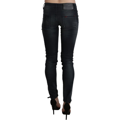 Acht Black Washed Low Waist Skinny Denim Trouser Acht