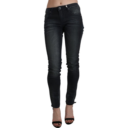 Acht Black Washed Low Waist Skinny Denim Trouser Acht
