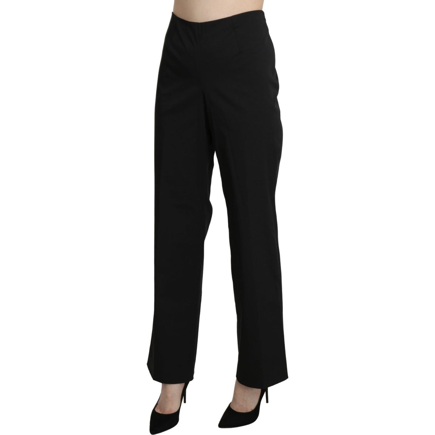 BENCIVENGA Elegant High Waist Straight Black Pants Jeans & Pants BENCIVENGA