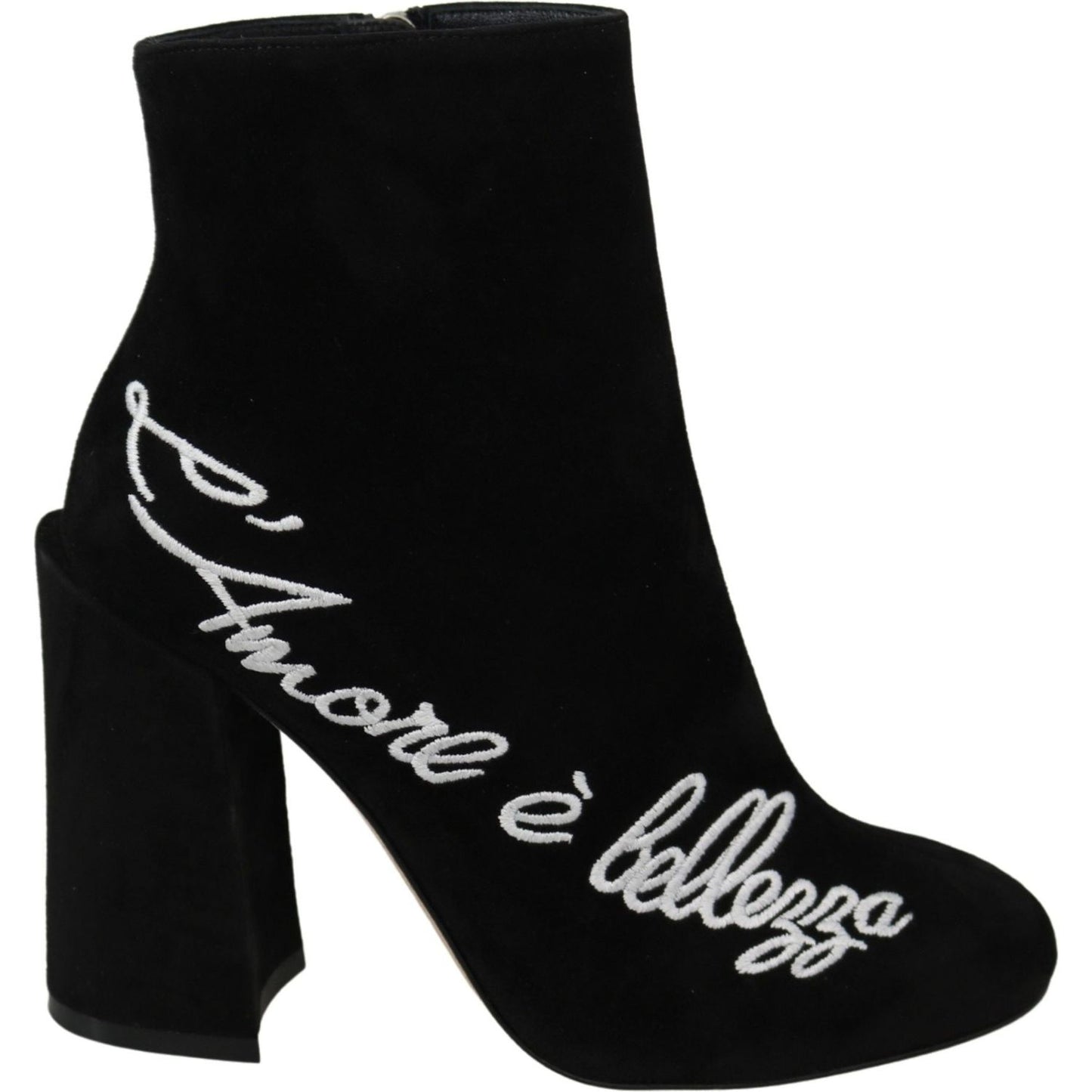 Dolce & Gabbana Embroidered Ankle Boots in Lambskin Suede Dolce & Gabbana