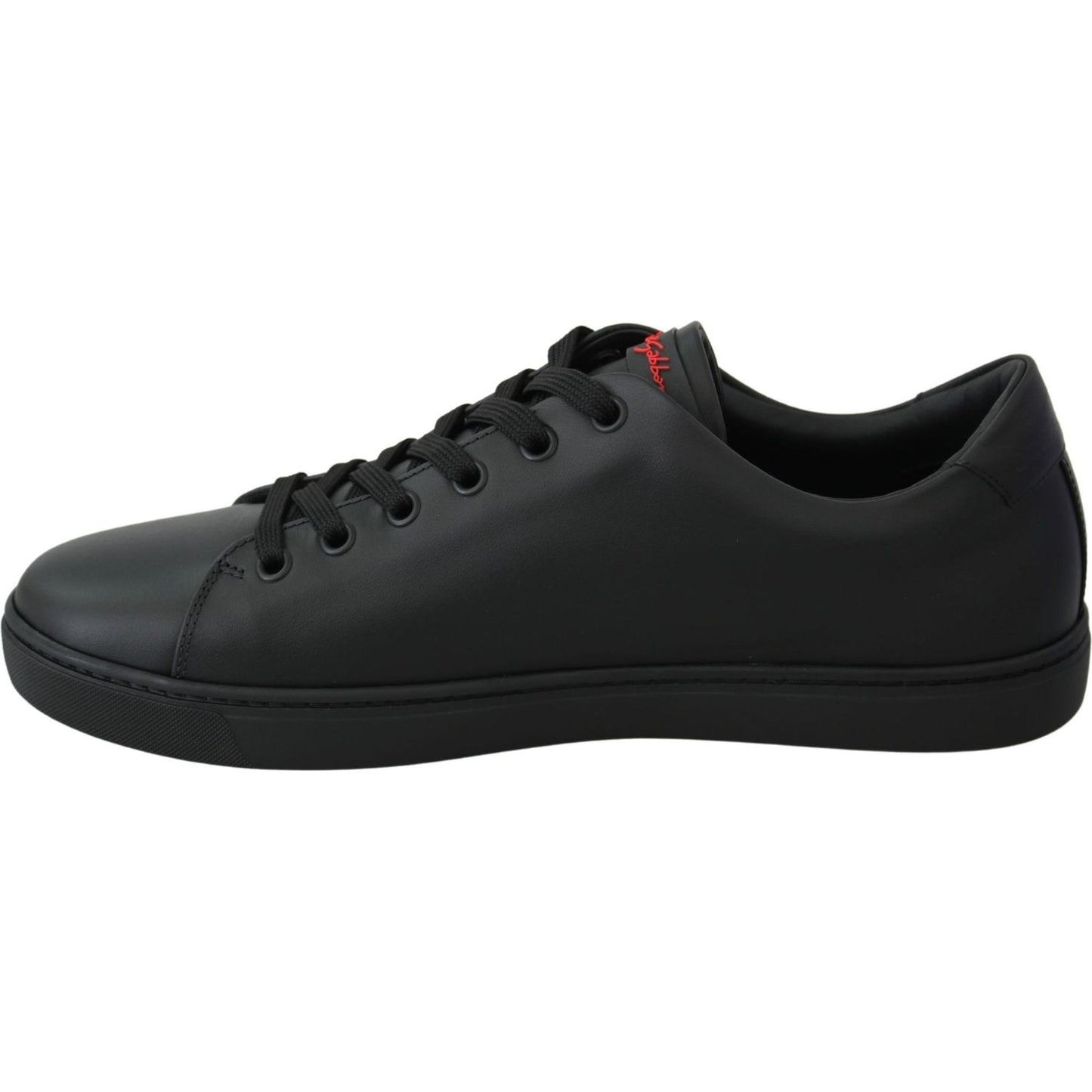 Dolce & Gabbana Elegant Leather Sneakers with Red Accents Dolce & Gabbana