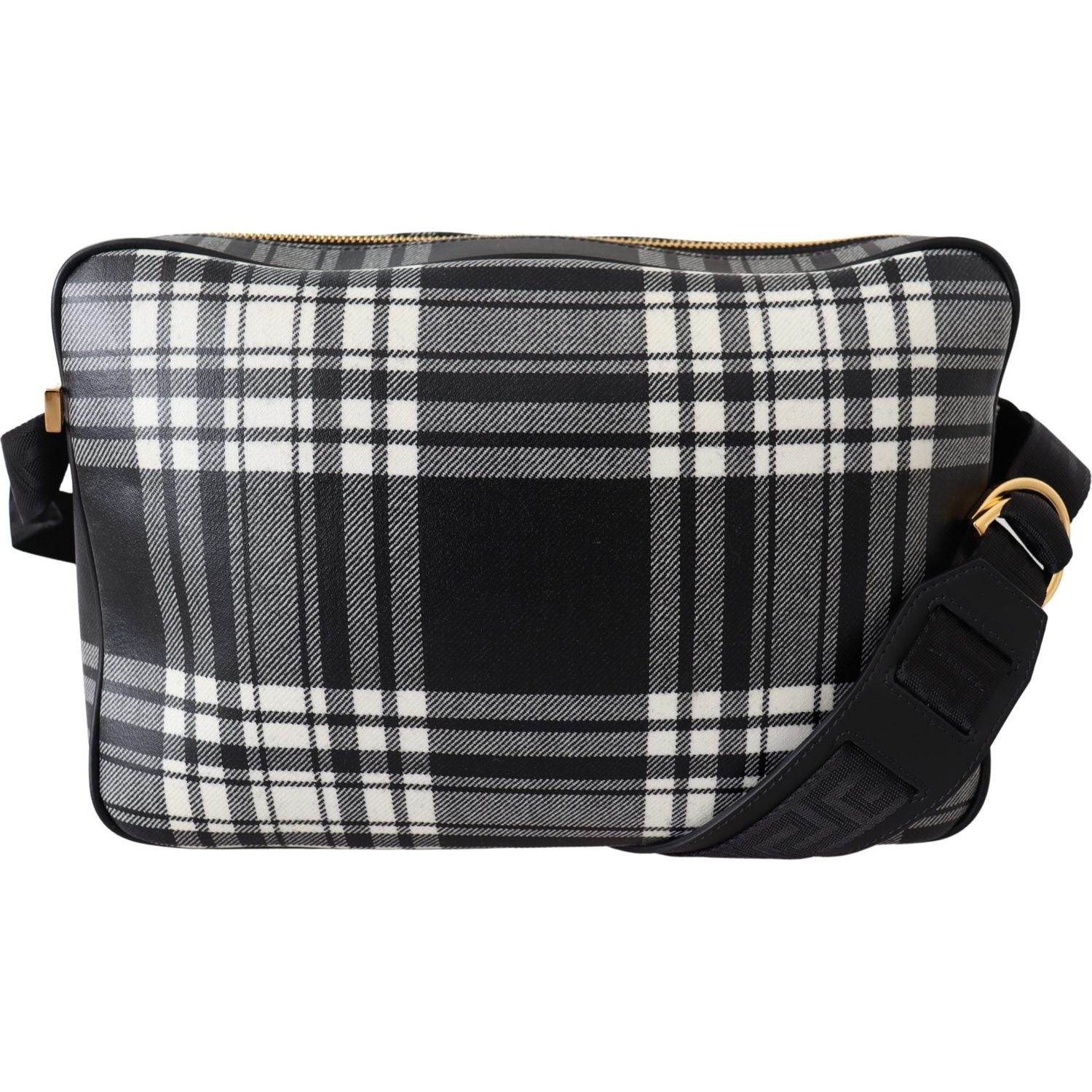 Versace Grey Fabric & Leather Crossbody Bag