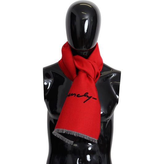 Givenchy Elegant Red Wool Blend Unisex Scarf Wool Wrap Shawl Scarf Givenchy