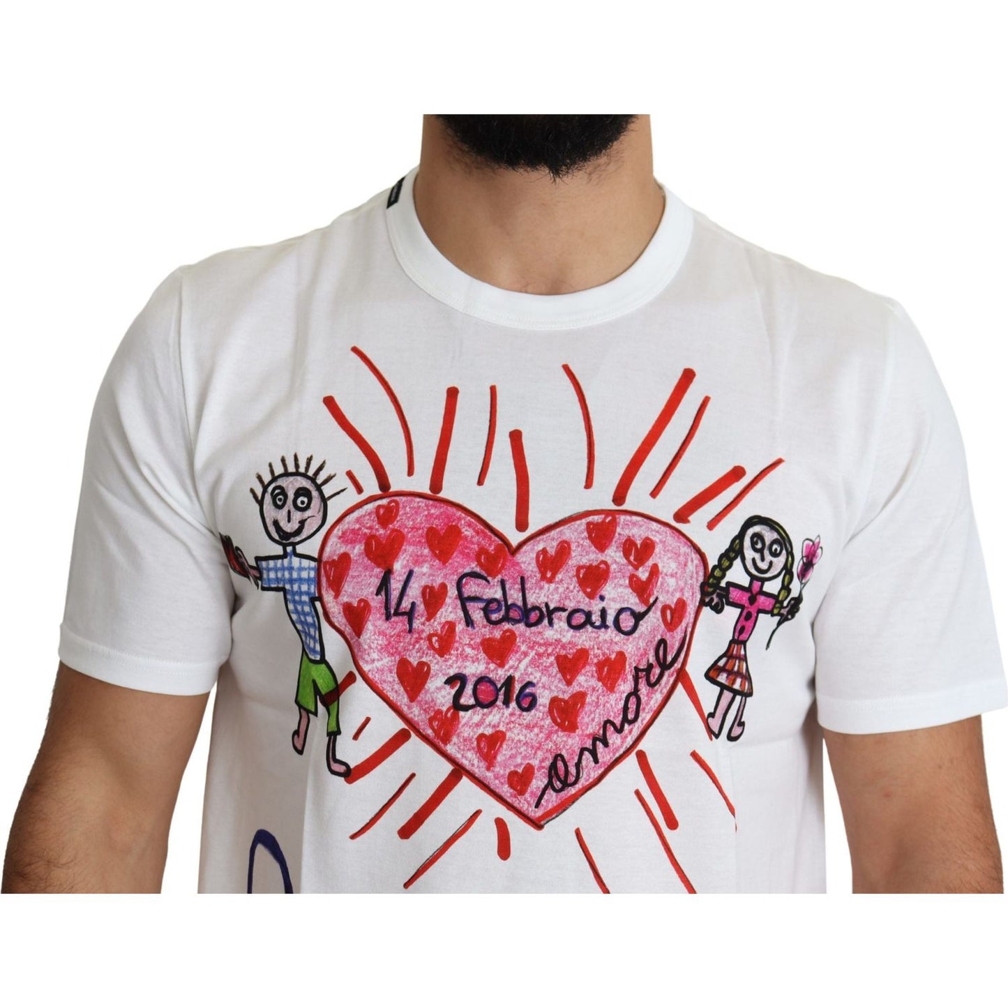 Dolce & Gabbana Romantic Heart Print Crew Neck Tee Dolce & Gabbana