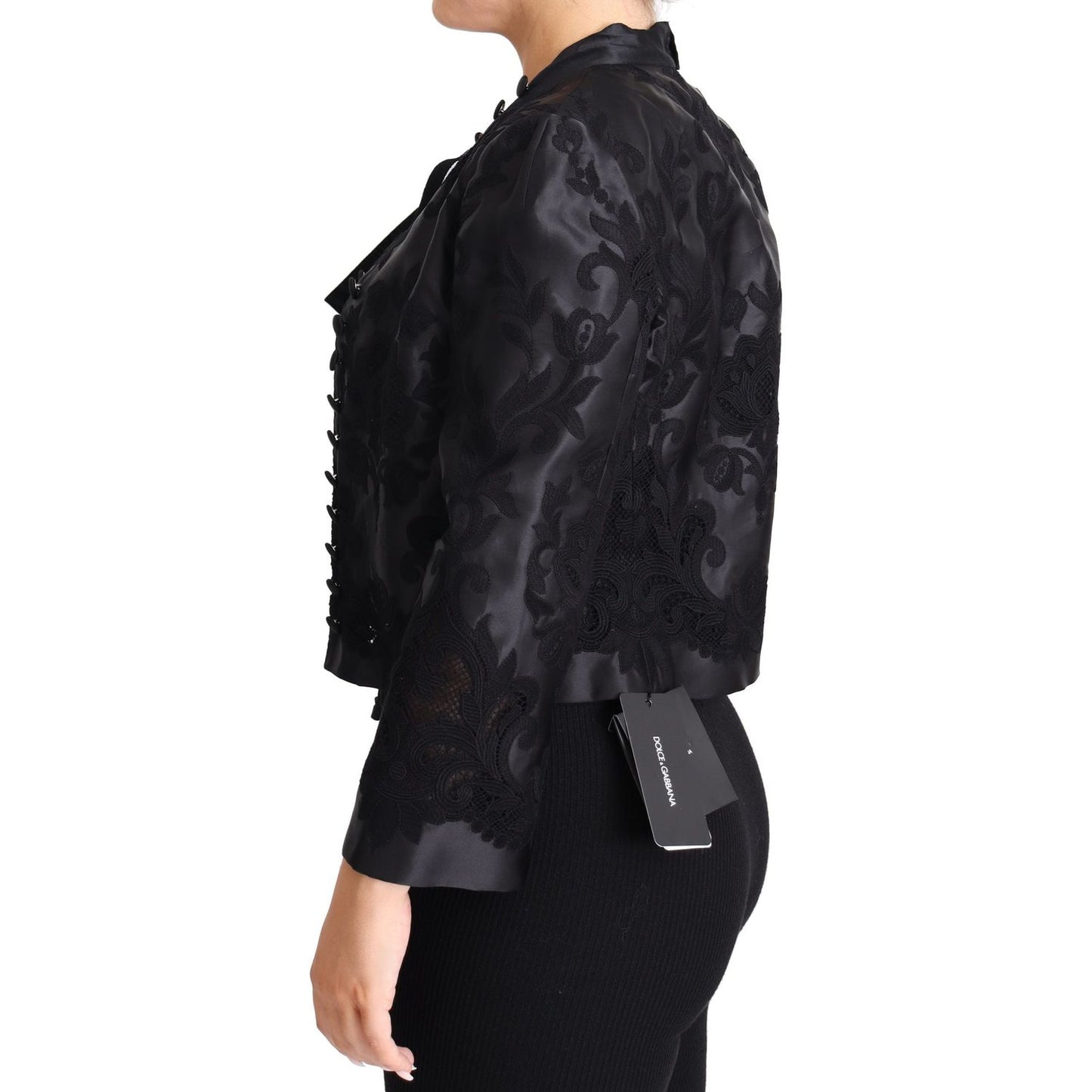 Dolce & Gabbana Embroidered Silk Blend Foliage Jacket Dolce & Gabbana