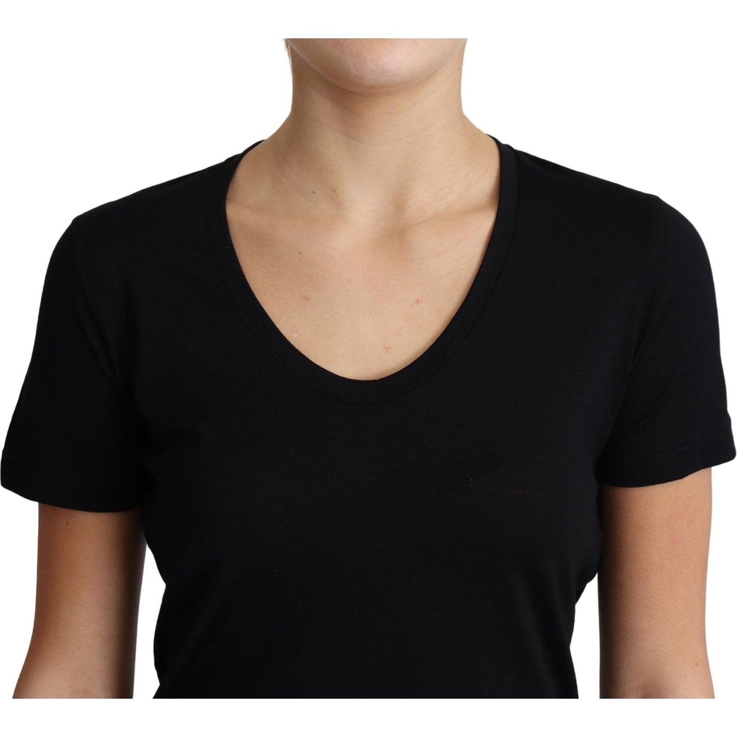 Dolce & Gabbana Elegant Black Wool Round Neck T-Shirt Dolce & Gabbana