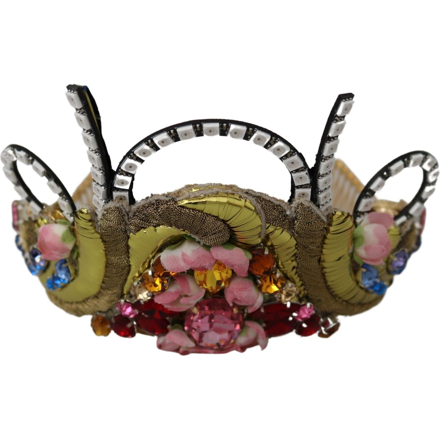 Dolce & Gabbana Stunning Crystal Diadem Tiara - Gold Multicolor Diadem Dolce & Gabbana