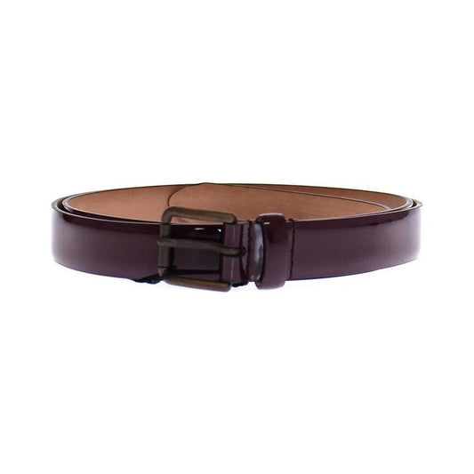 Dolce & Gabbana Purple Leather Logo Cintura Gürtel Belt