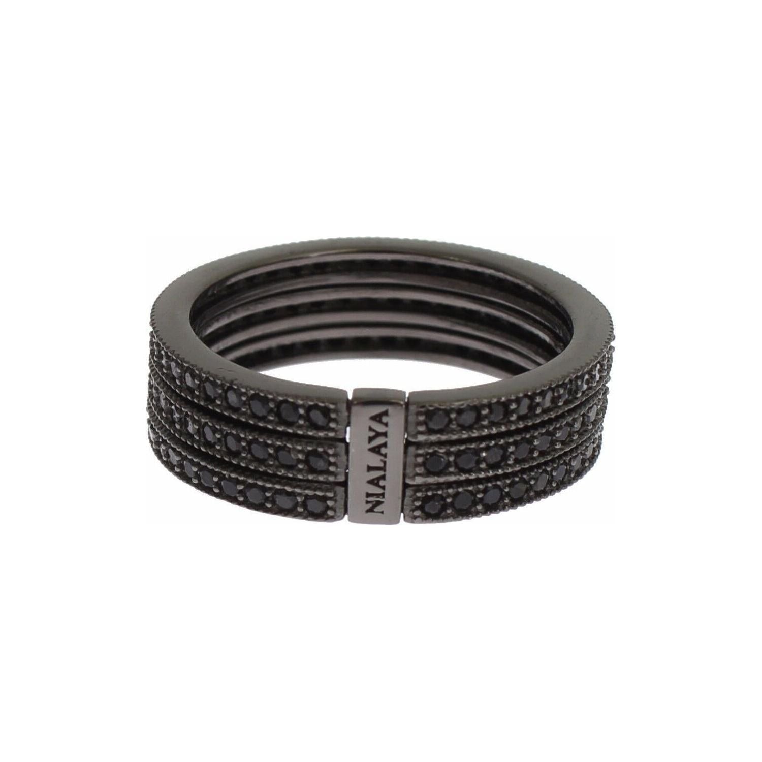 Nialaya Black CZ 925 Sterling Silver Womens