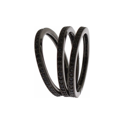 Nialaya Black CZ 925 Sterling Silver Womens