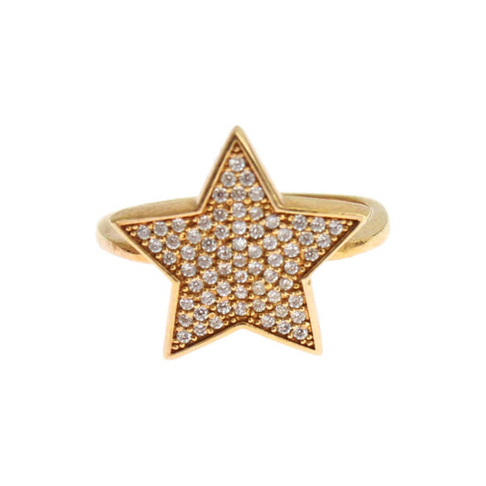 Nialaya Elegant Gold-Plated Sterling Silver Ring with CZ Crystals Ring Nialaya