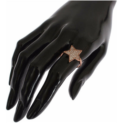 Nialaya Womens Clear CZ Star 925 Silver Ring
