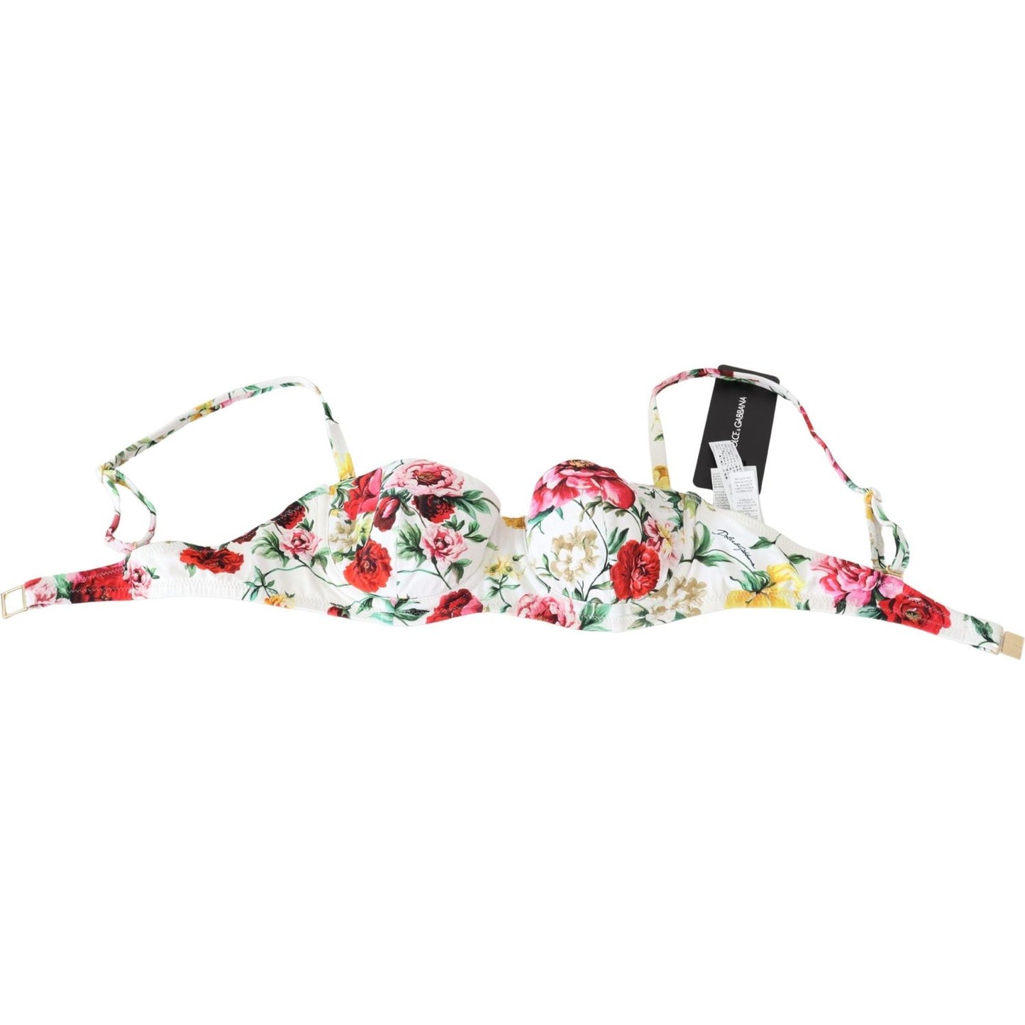 Dolce & Gabbana Elegant Floral Bikini Top – Summer Chic Dolce & Gabbana