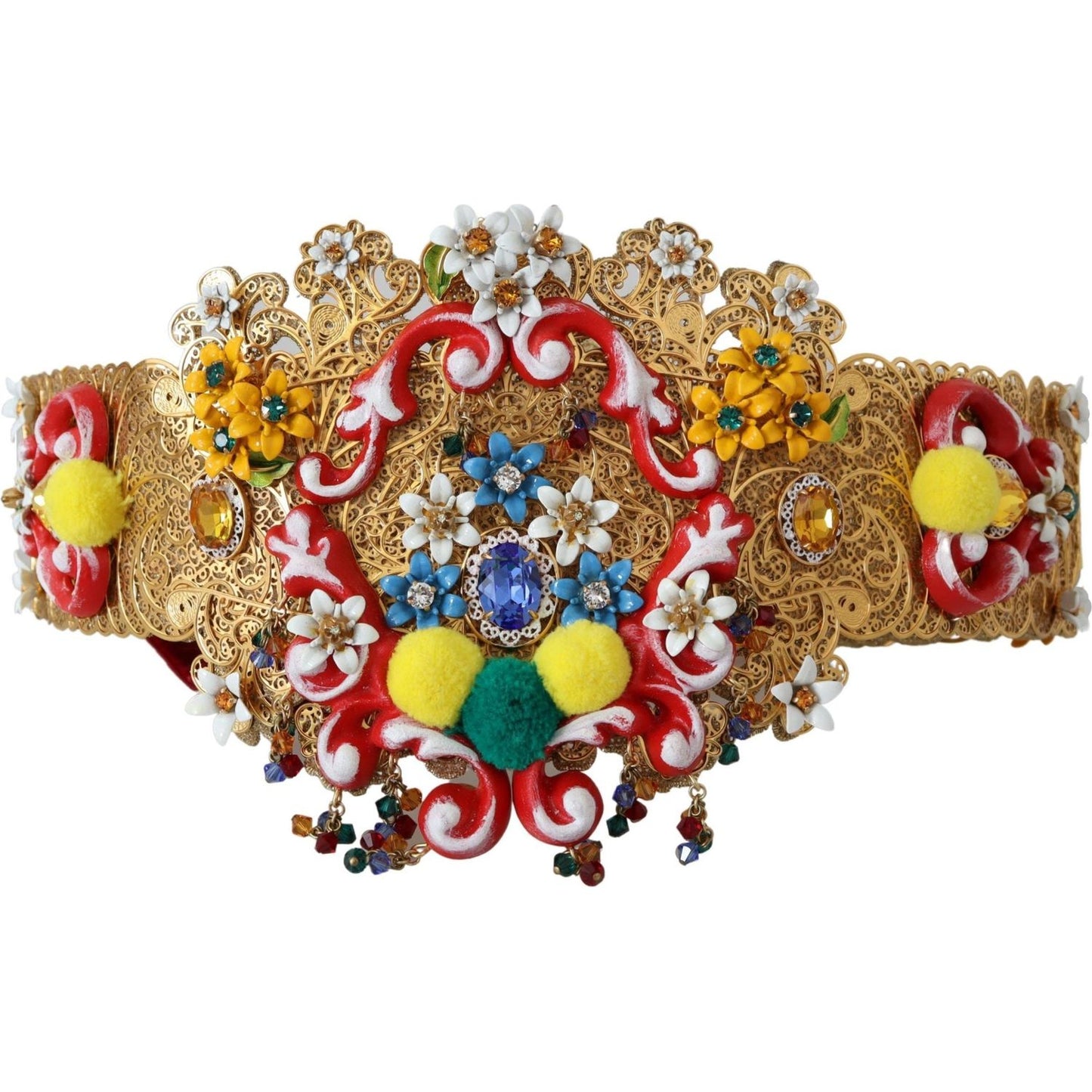 Dolce & Gabbana Gold-Tone Floral Crystal Waist Belt Dolce & Gabbana