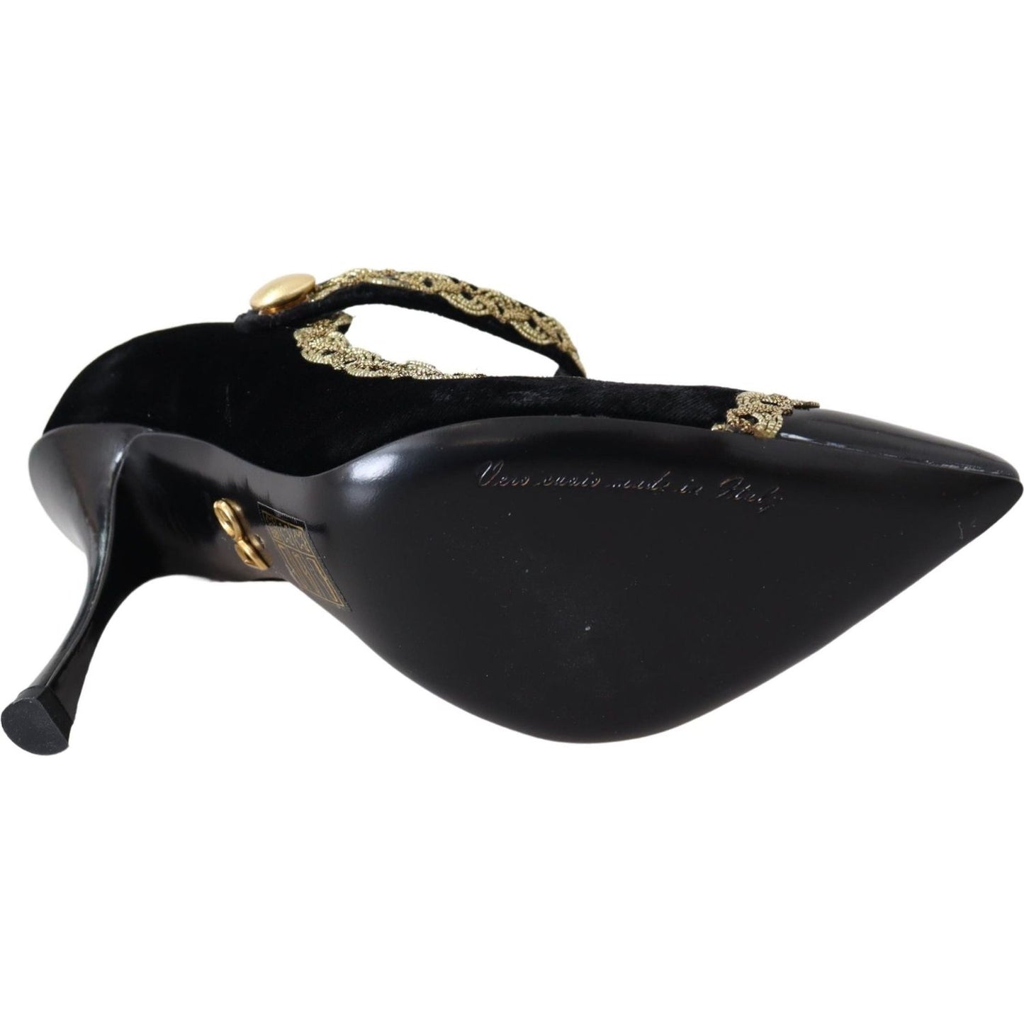 Dolce & Gabbana Elegant Velvet Patent Embroidered Pumps Dolce & Gabbana