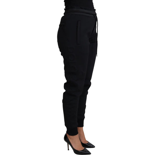 Dolce & Gabbana Elegant Black Jogger Trousers with Iconic Logo Dolce & Gabbana