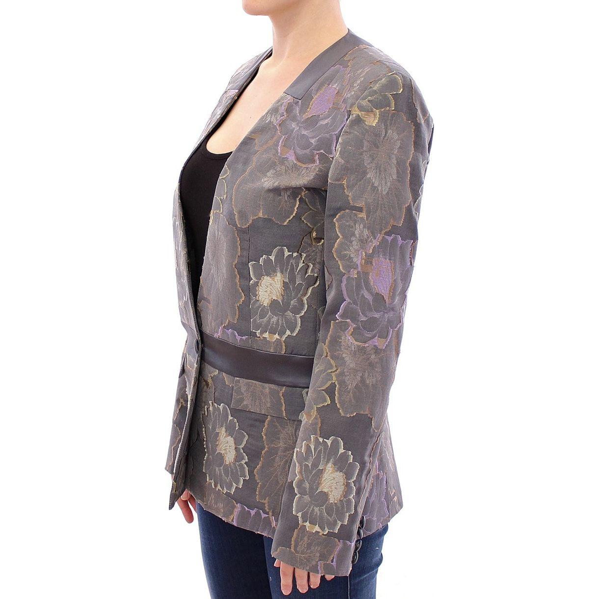 Roberto Fragata Chic Silk Floral One-Button Blazer Blazer Jacket Roberto Fragata