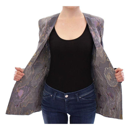 Roberto Fragata Multicolor Silk Floral Cotton Blazer