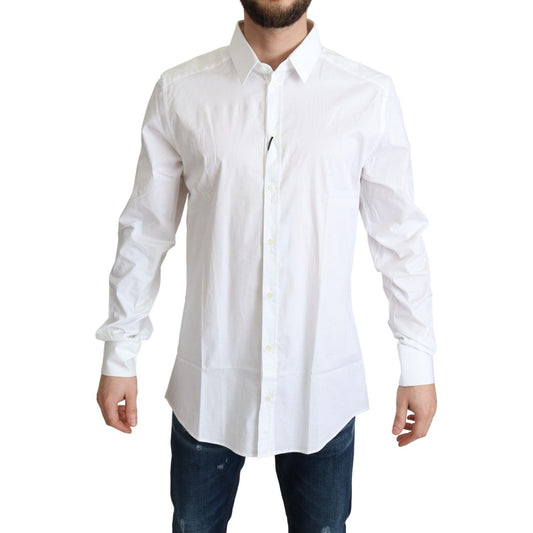 Dolce & Gabbana Elegant White Cotton Stretch Dress Shirt Dolce & Gabbana