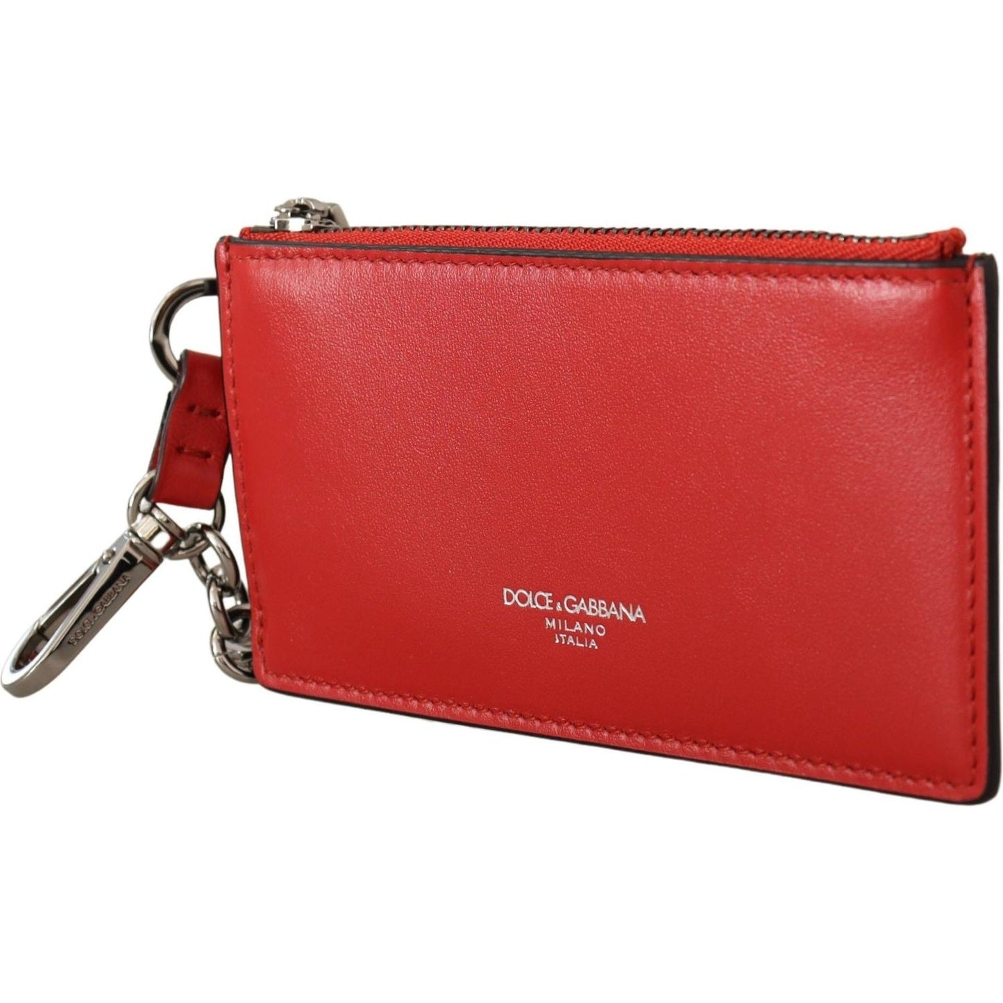 Dolce & Gabbana Elegant Leather Keychain in Vibrant Red Dolce & Gabbana